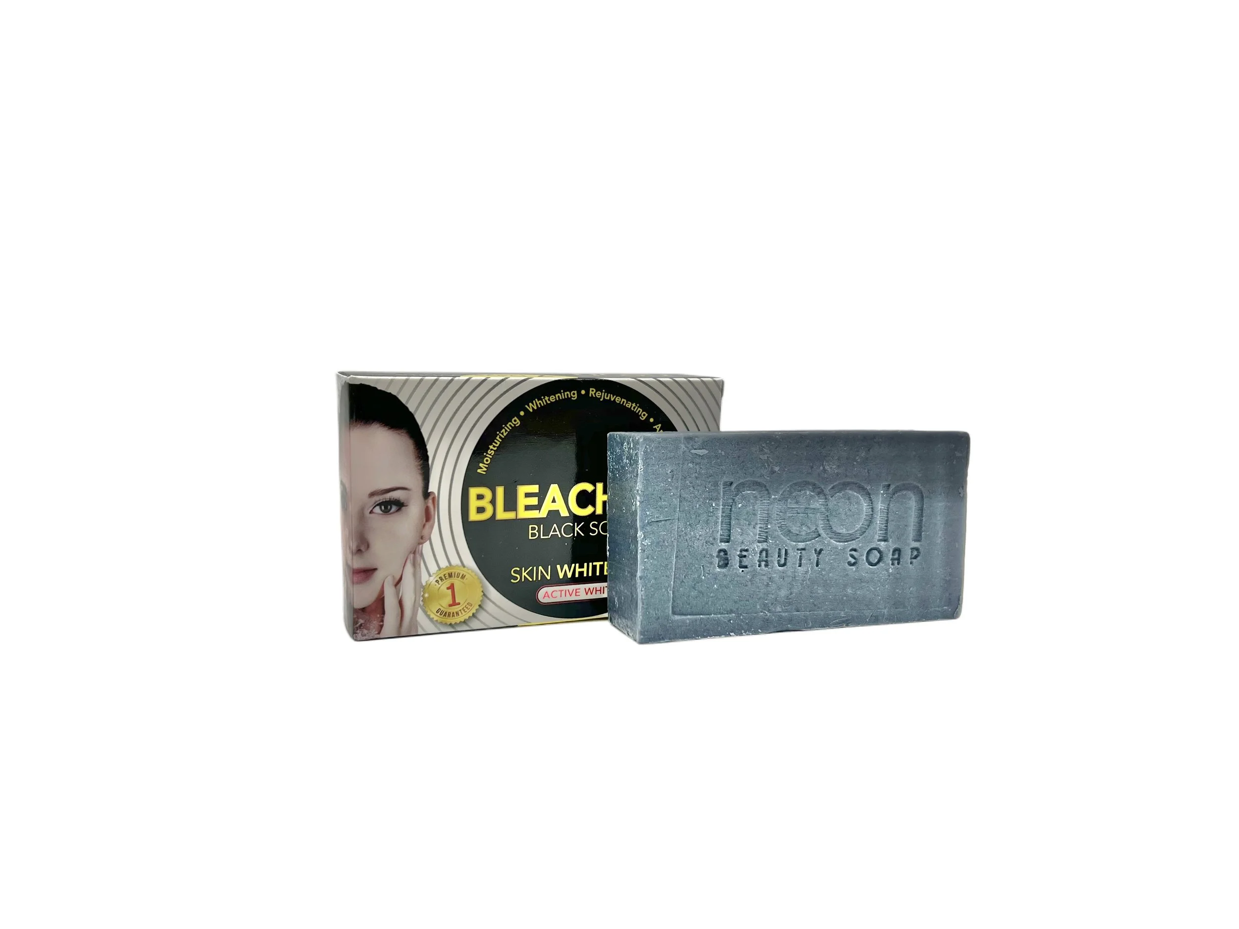 Black Soap Bleaching Neon Kojic Bar Soap – Whitening, Brightening, Deep Cleansing