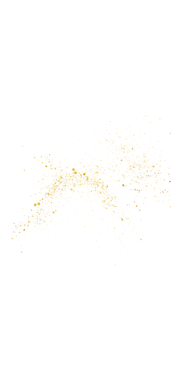 Gold glitter particles arranged in a spiral pattern on a black background.