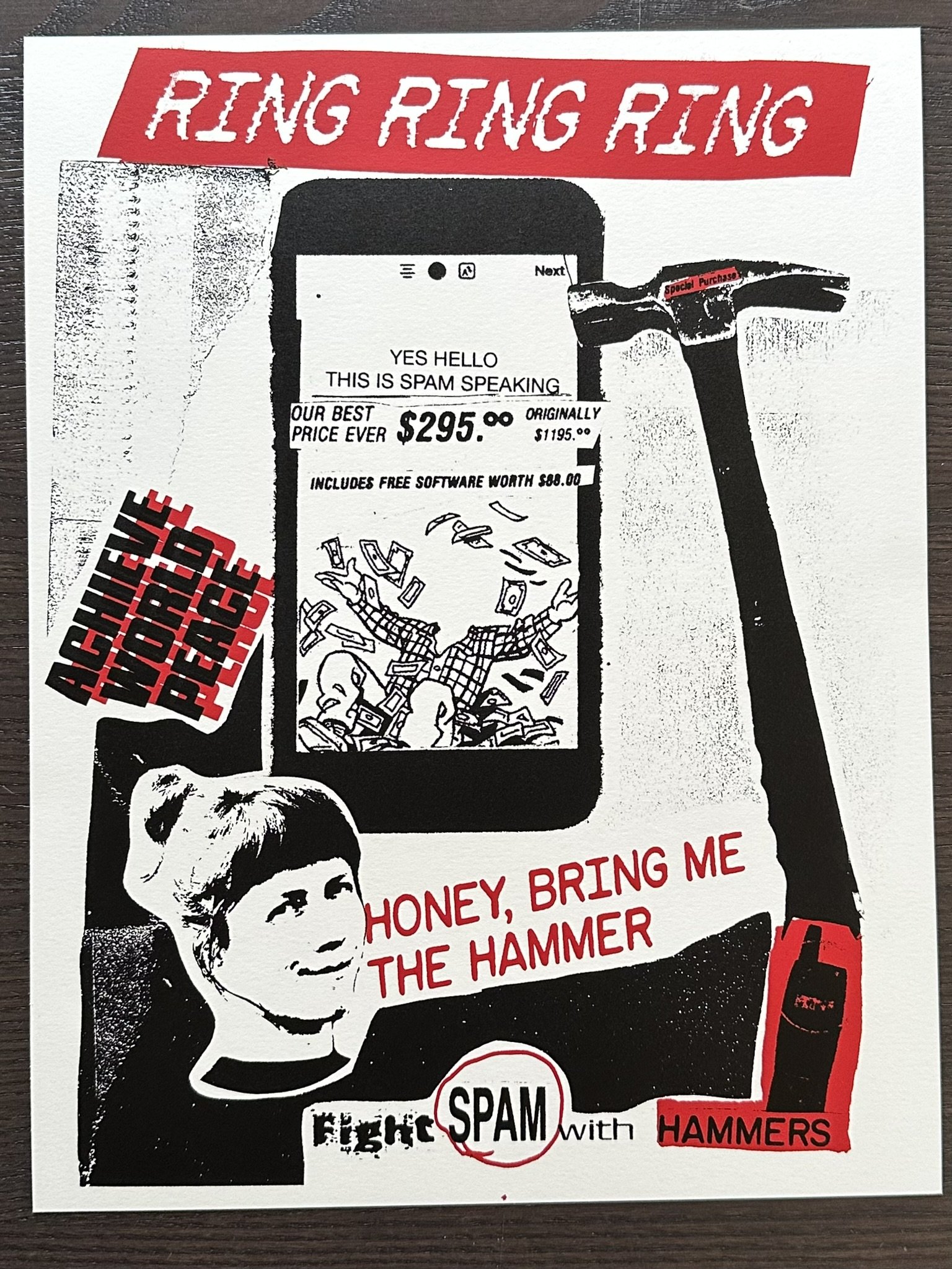 Screen printed on 8.5x11 paper