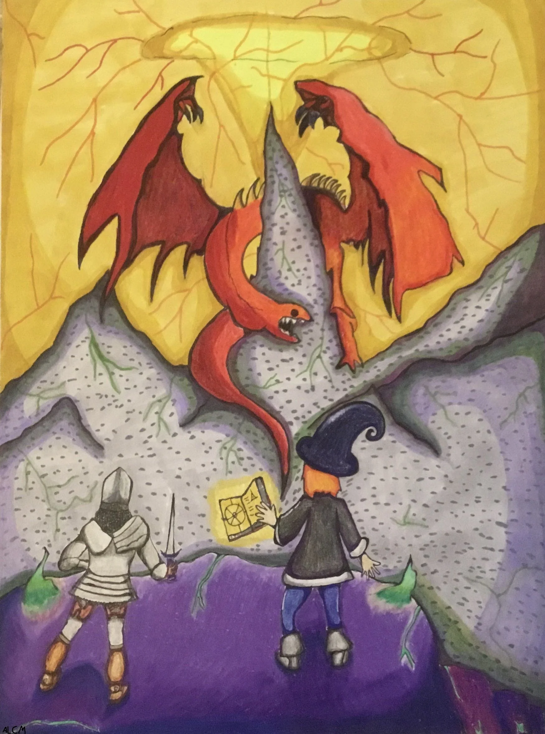 Made with Prisma color pencils, alcohol markers, and ink pens. 