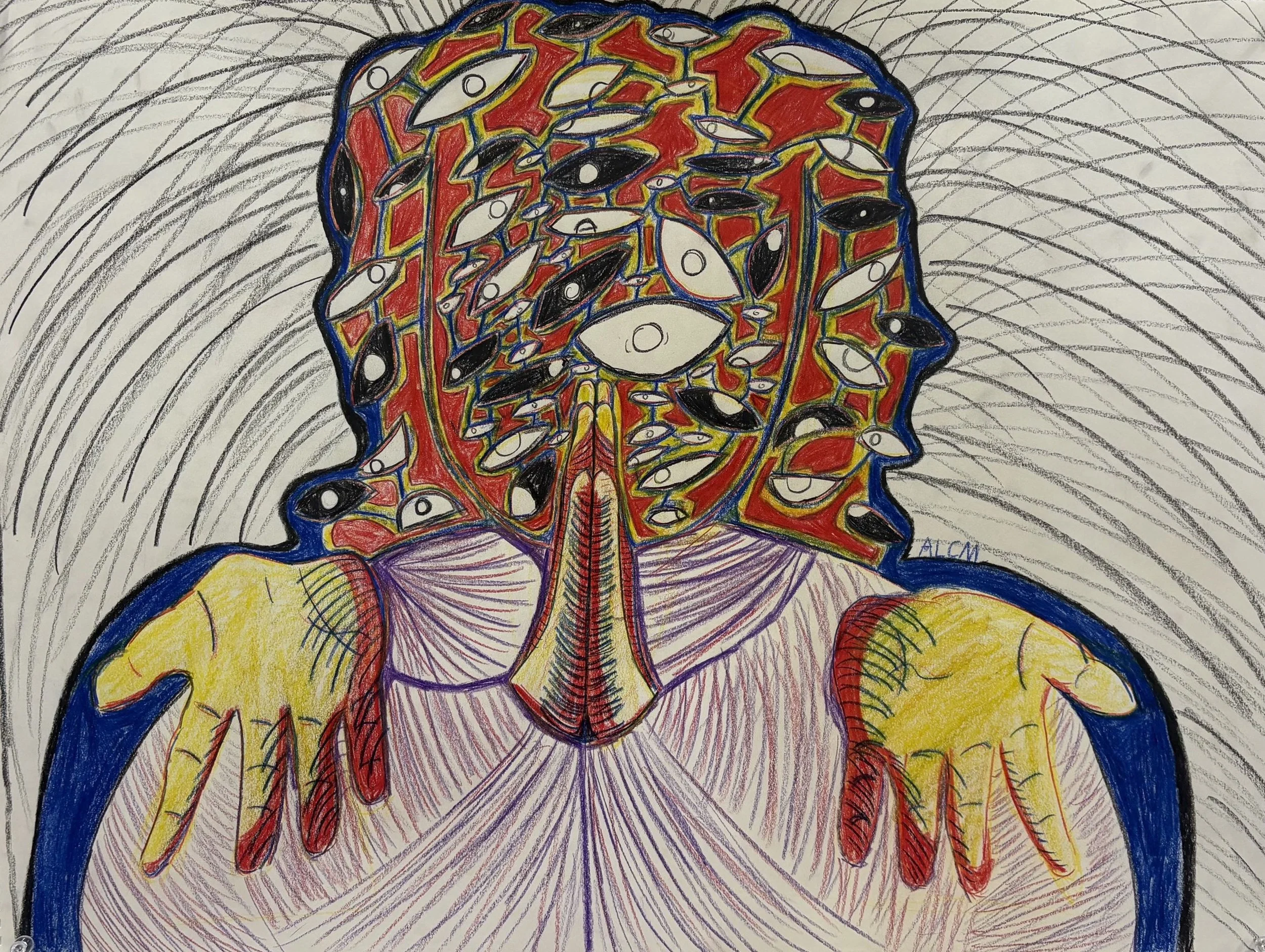 Made with Prisma color pencils.