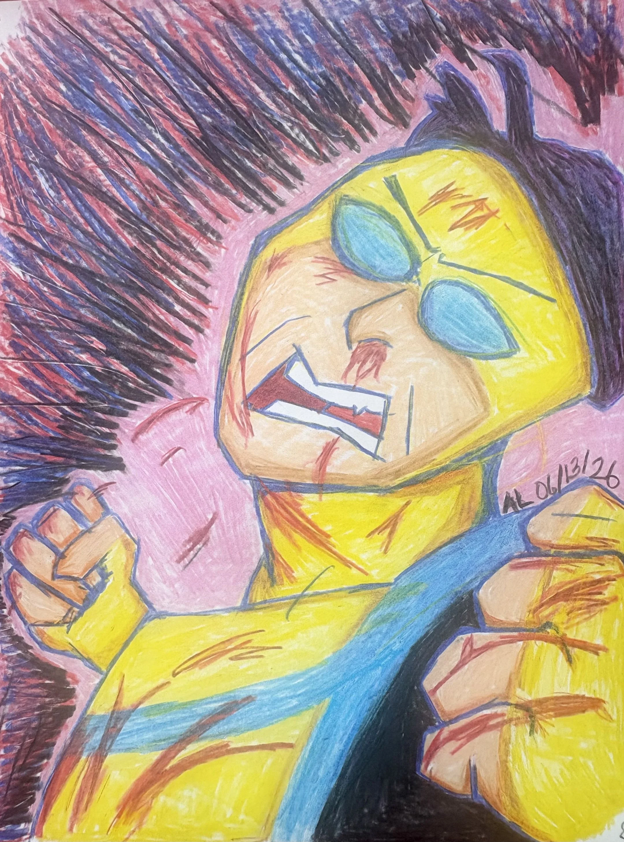 Made with Crayola color pencils.