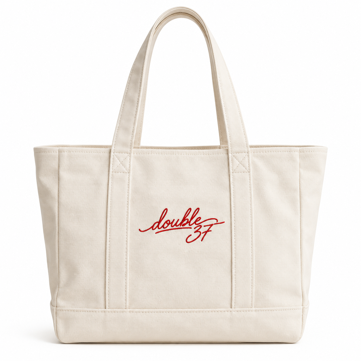 Cream Canvas Tote with Red “Double 37” Embroidery.png