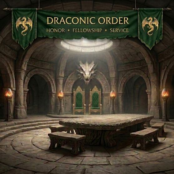 Meeting room in a medieval setting
