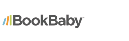 BookBaby logo with stylized colorful books