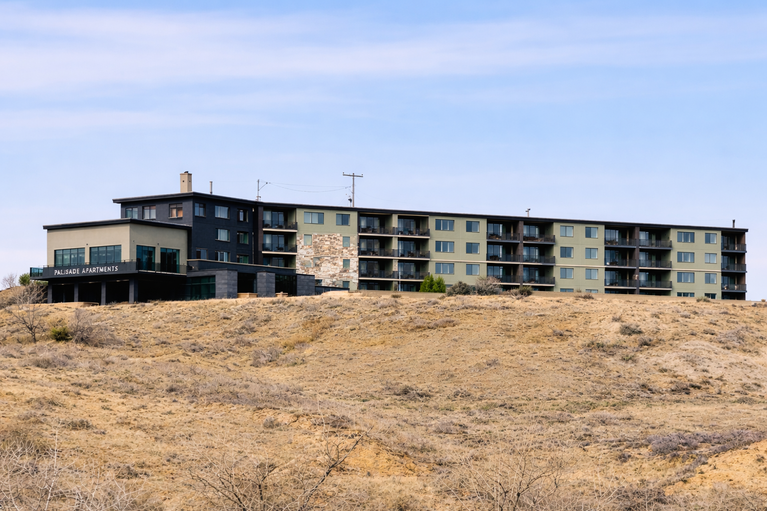 Rendering of Palisades Apartments updated exterior.