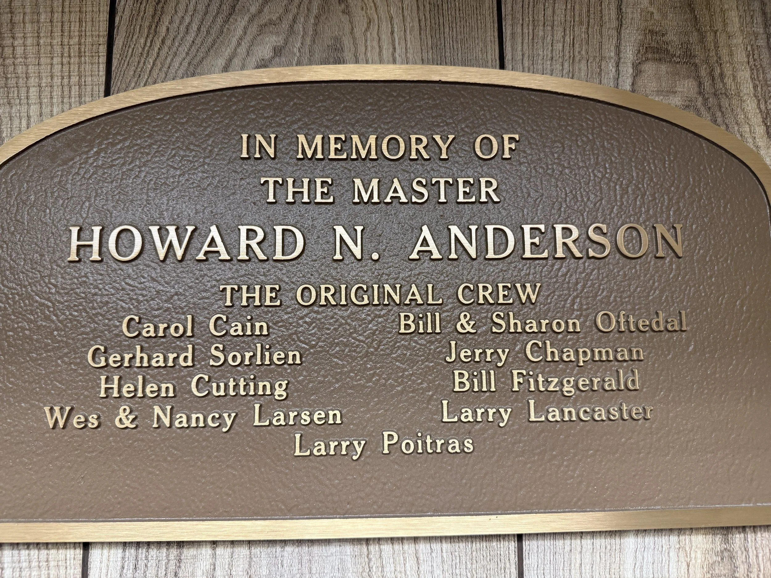 Howard Anderson memorial in building