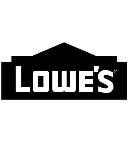 Lowe's logo in white text on a black background.