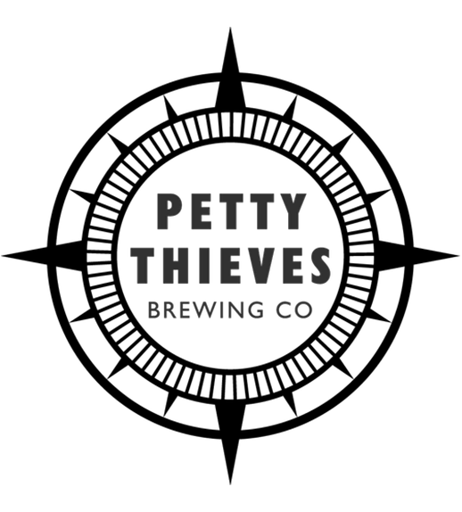 Black background with gray text that reads "Petty Thieves Brewing Co".