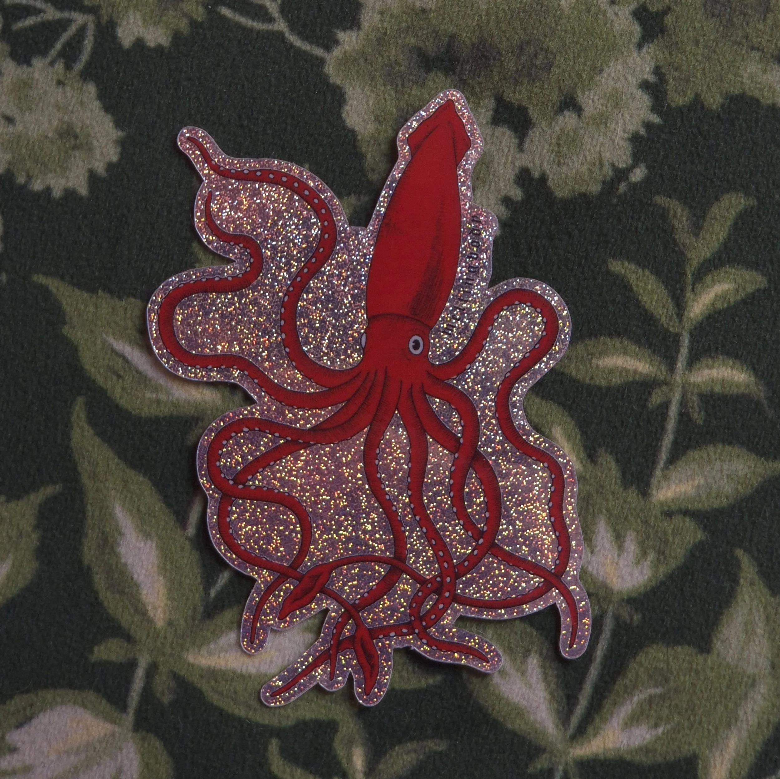 Giant Squid Glitter Sticker