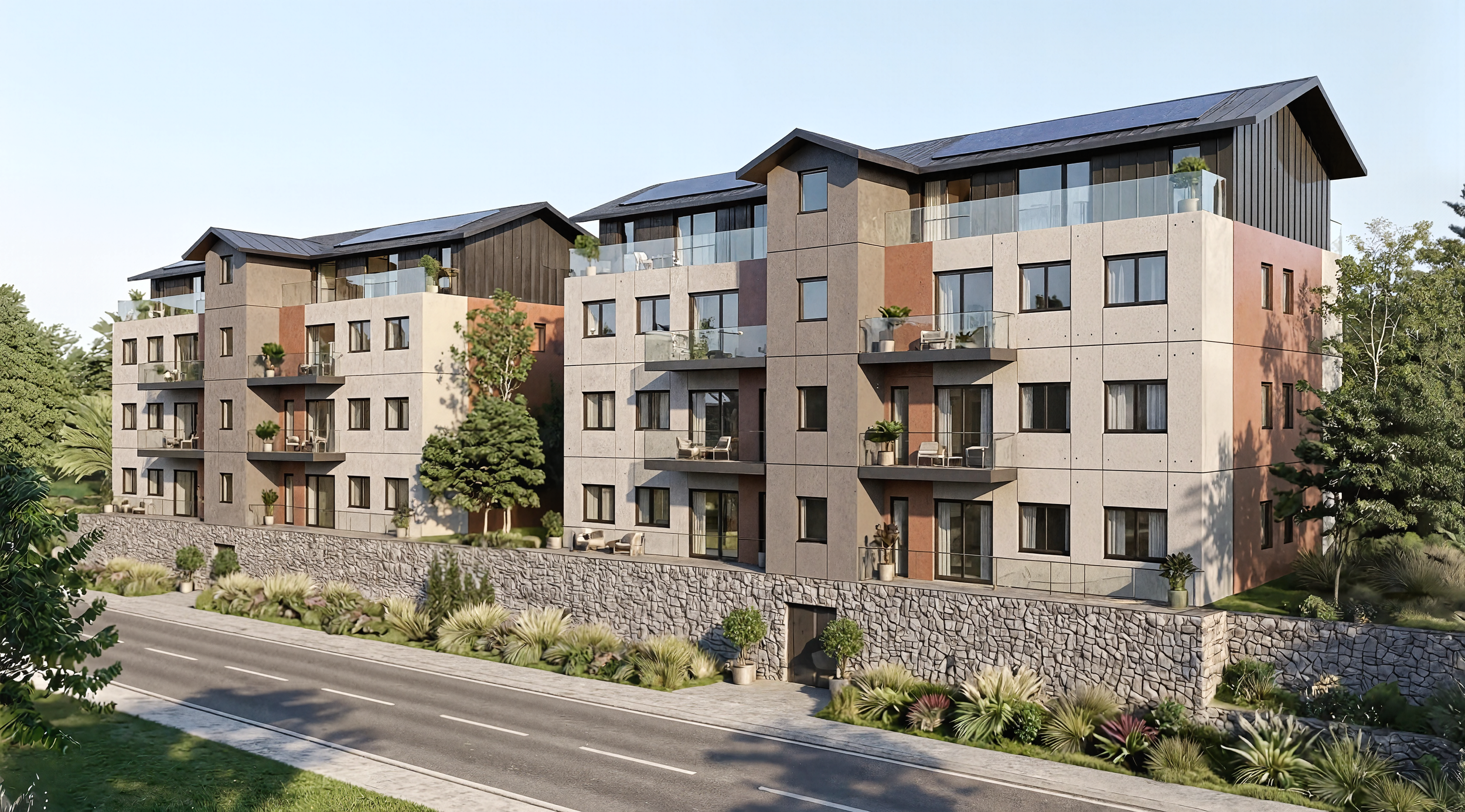 Residencial Mioño Park, promoción de 24 viviendas libres en cooperativa en Mioño, Castro Urdiales, con amplias terrazas y entorno natural.
