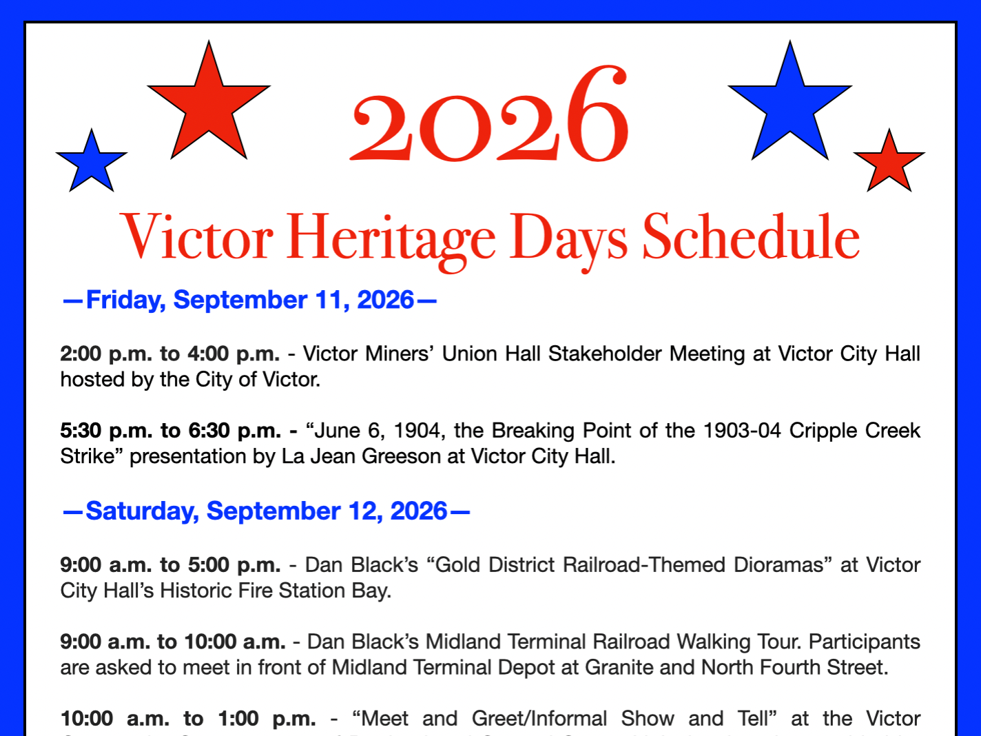 Victor Heritage Days