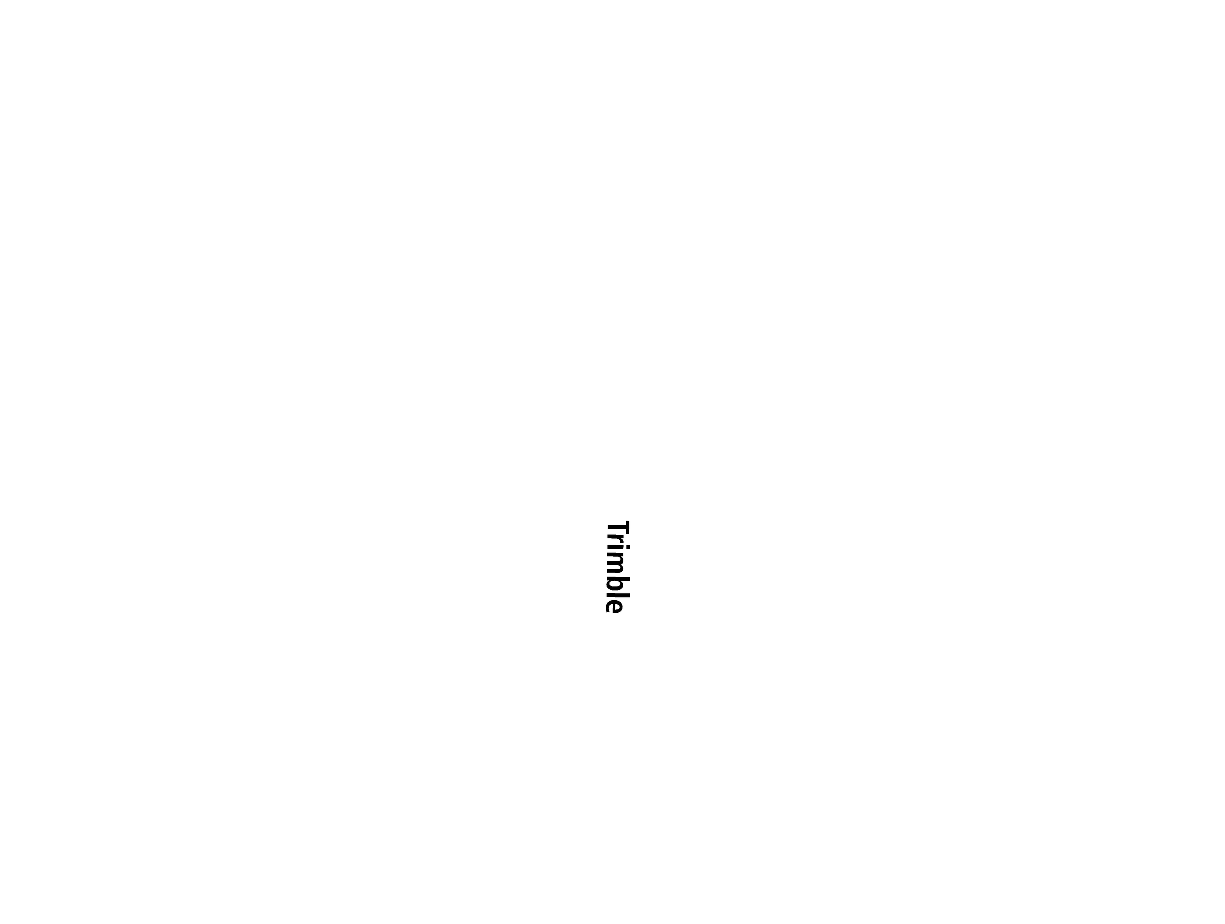 Black and white graphic of a surveyor's tripod with the words "Trimble" visible on one of the tripod legs.