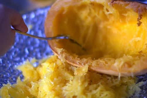 ScrapingSpaghettiSquash
