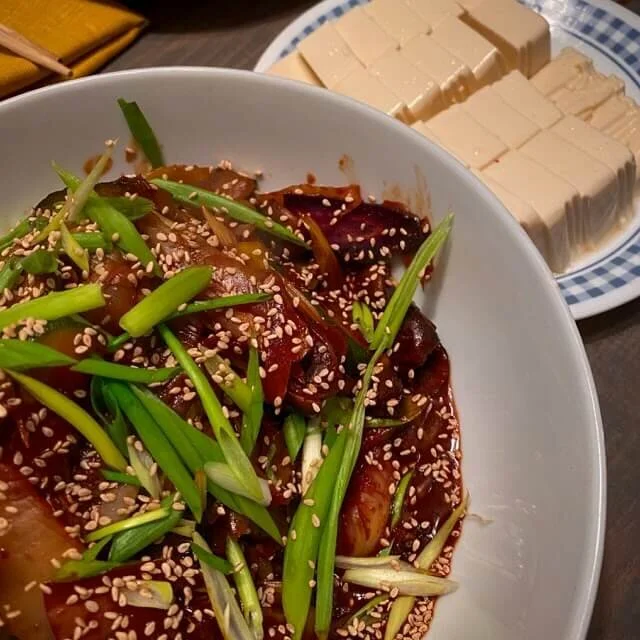 Tofu Kimchi Bokkeum — Spicy Korean Stir-Fry with Cold Tofu
