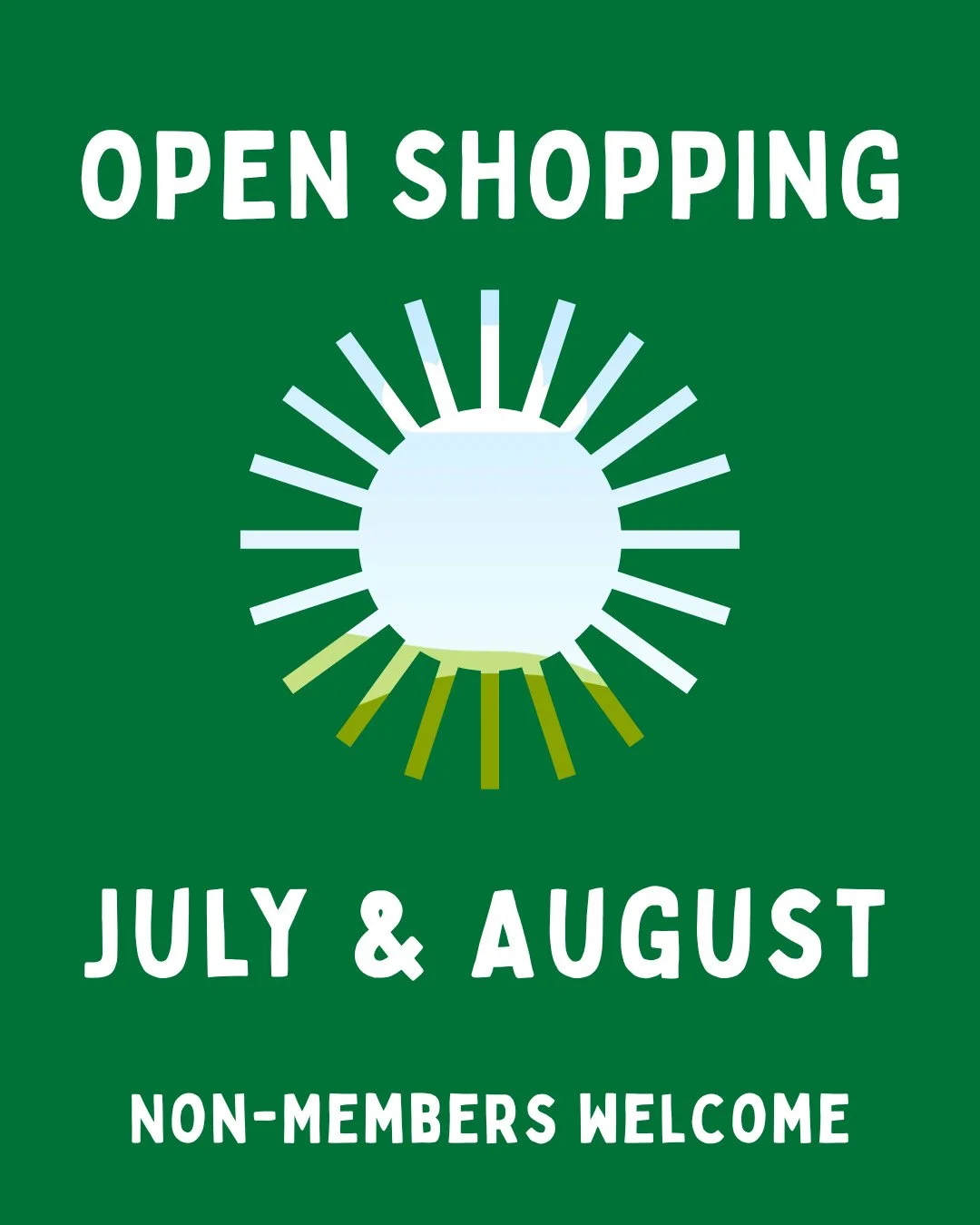 Greene Hill Food Co-op is happy to welcome all community members to shop with us throughout July and August! ⁠
⁠
If you've been Co-op curious, this is the time to fall in love with our selection of lovely local produce 🥬, beautiful Brooklyn-baked br