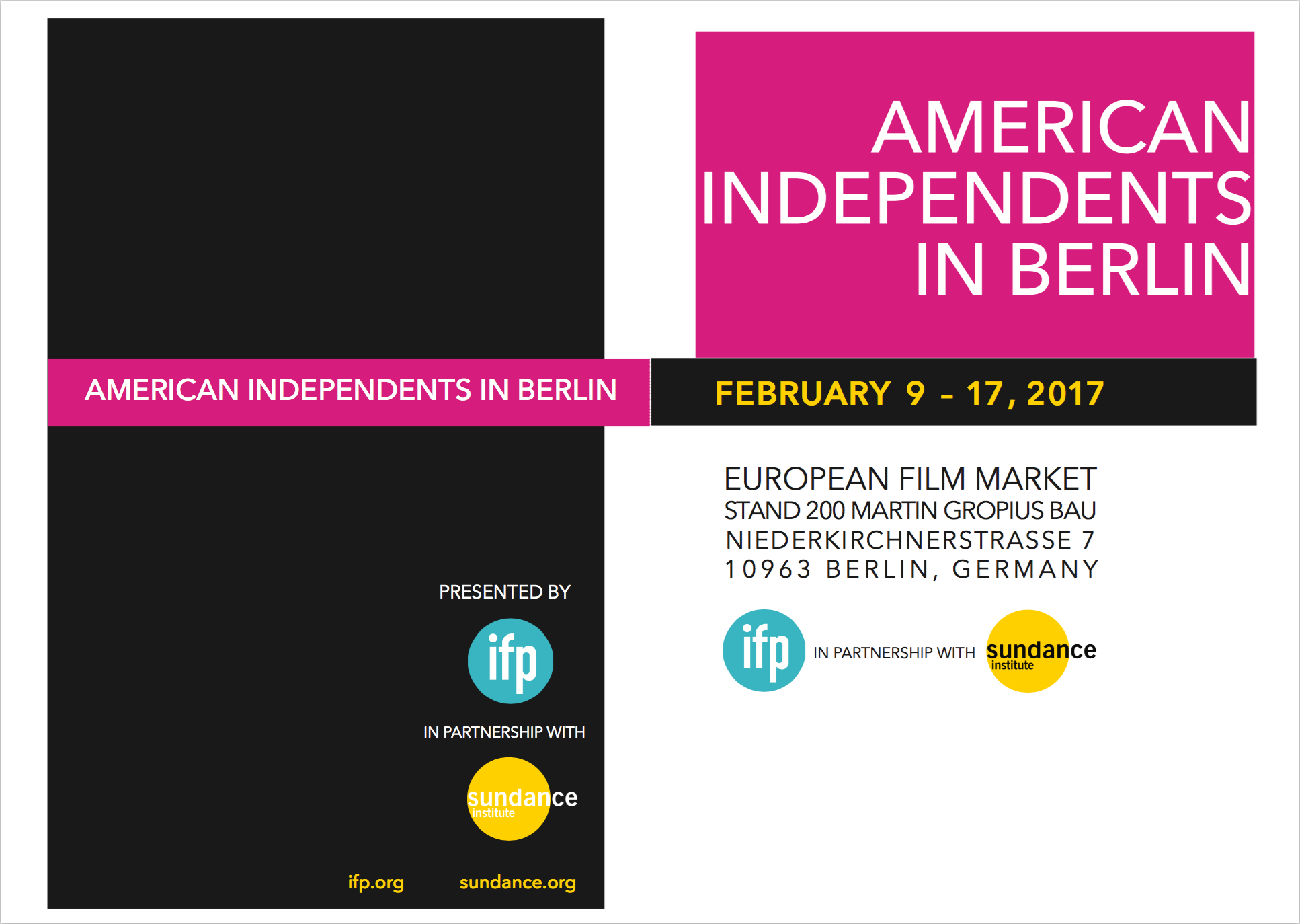 IFP in Berlinale, European Film Market Package Kit Design