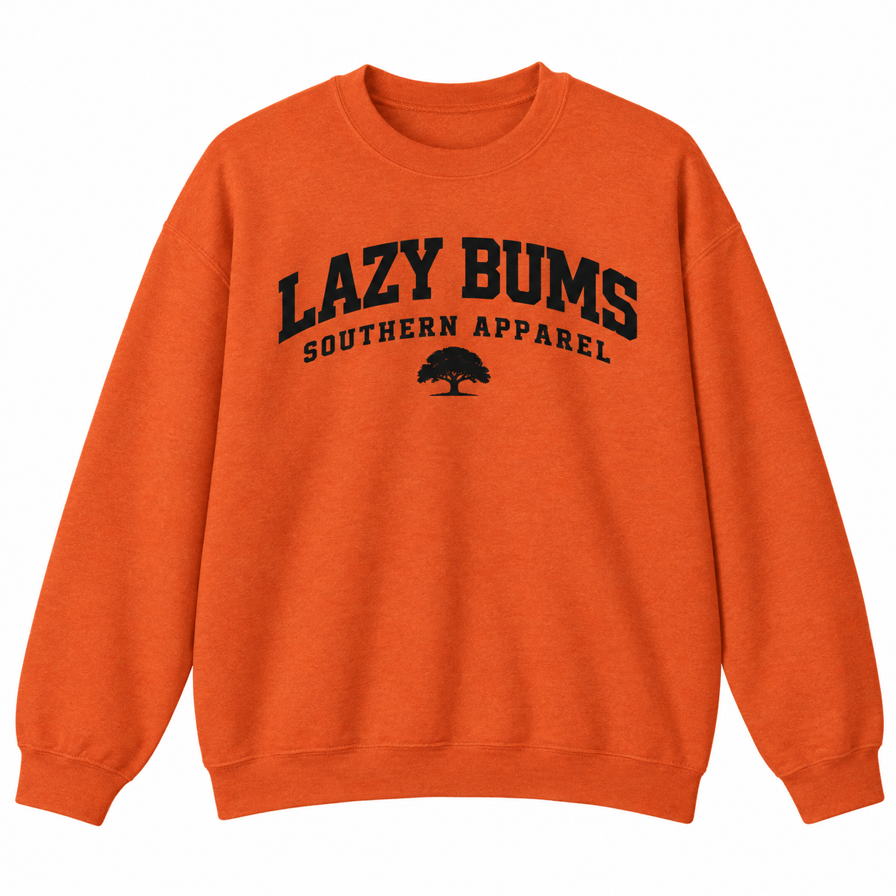 Orange “Lazy Bums” Collegiate Sweatshirt.png