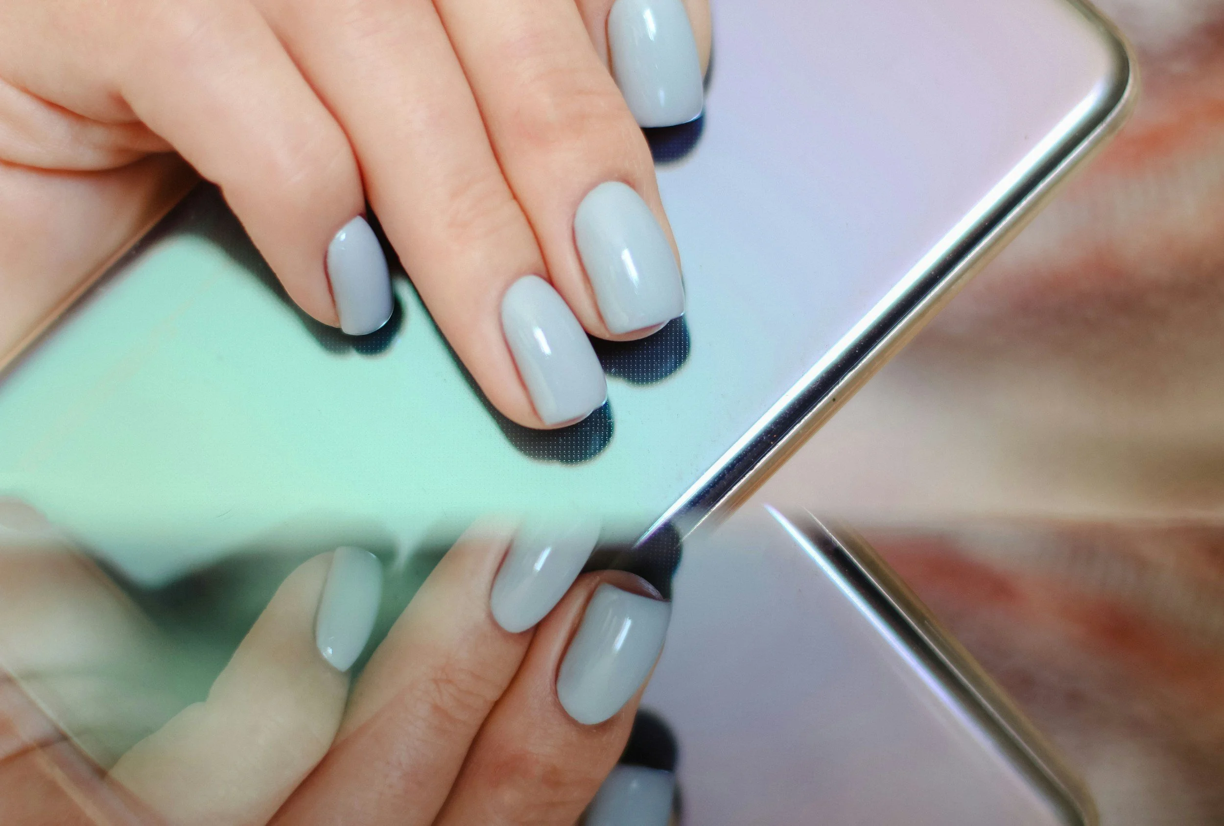 gel manicure blue nails xtended nails