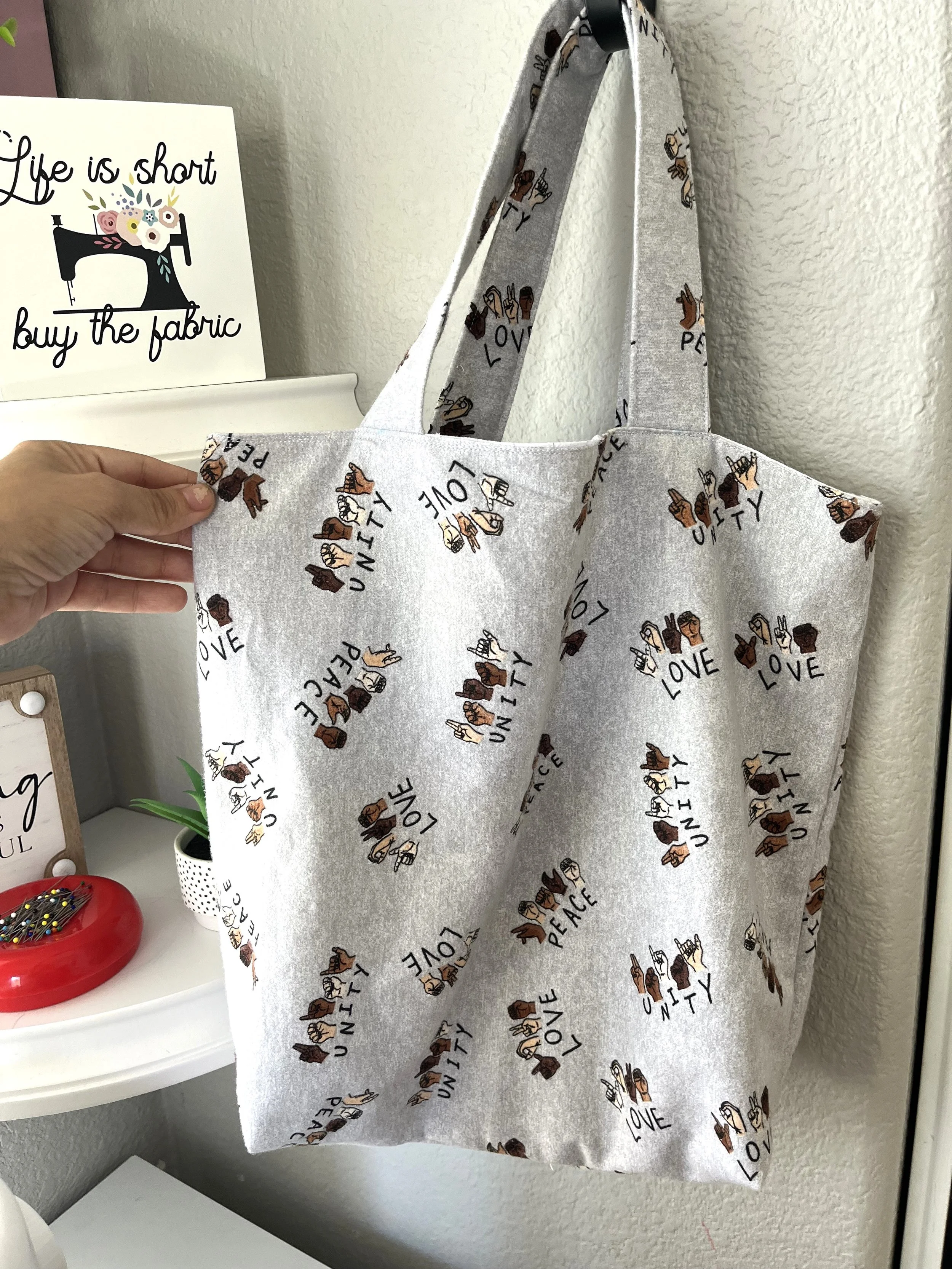 Sew a stylish, reusable tote bag while learning basic bag construction, fabric preparation, seams, and finishing techniques at Stitch & Sip.
