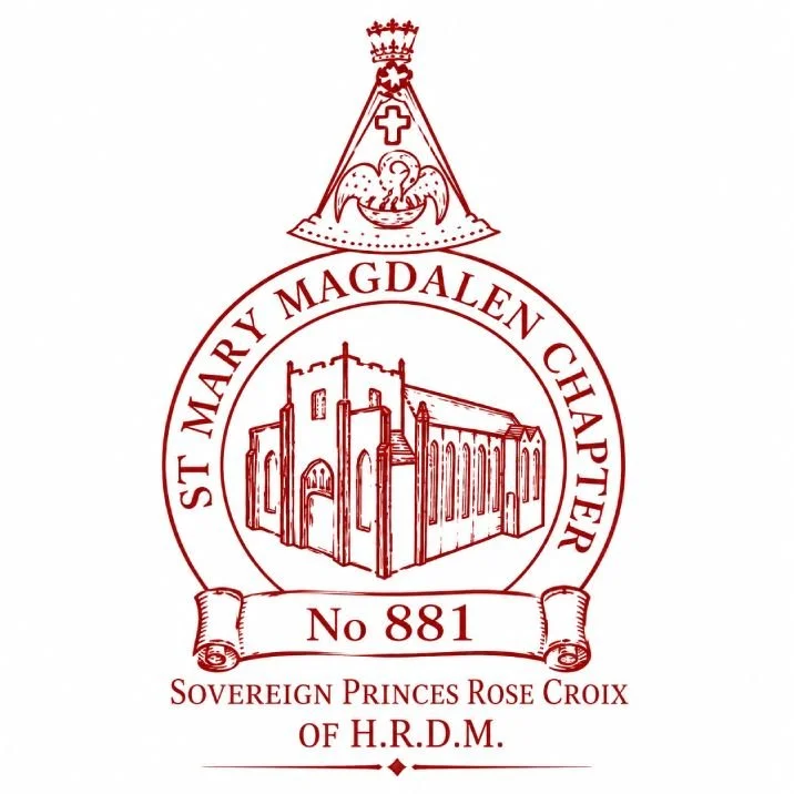 Rose Croix Logo St Mary Magdalen Chapter No.881, showing a church