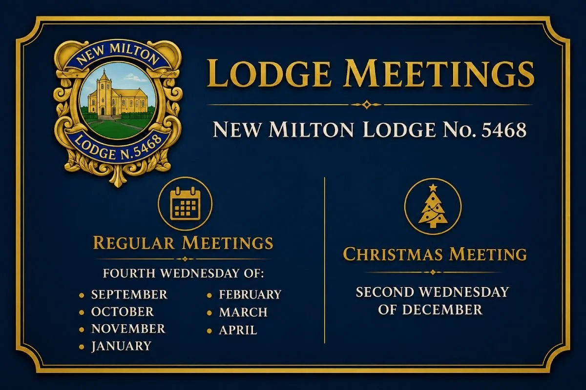 New Milton Lodge No. 5468 Regular Lodge Meetings