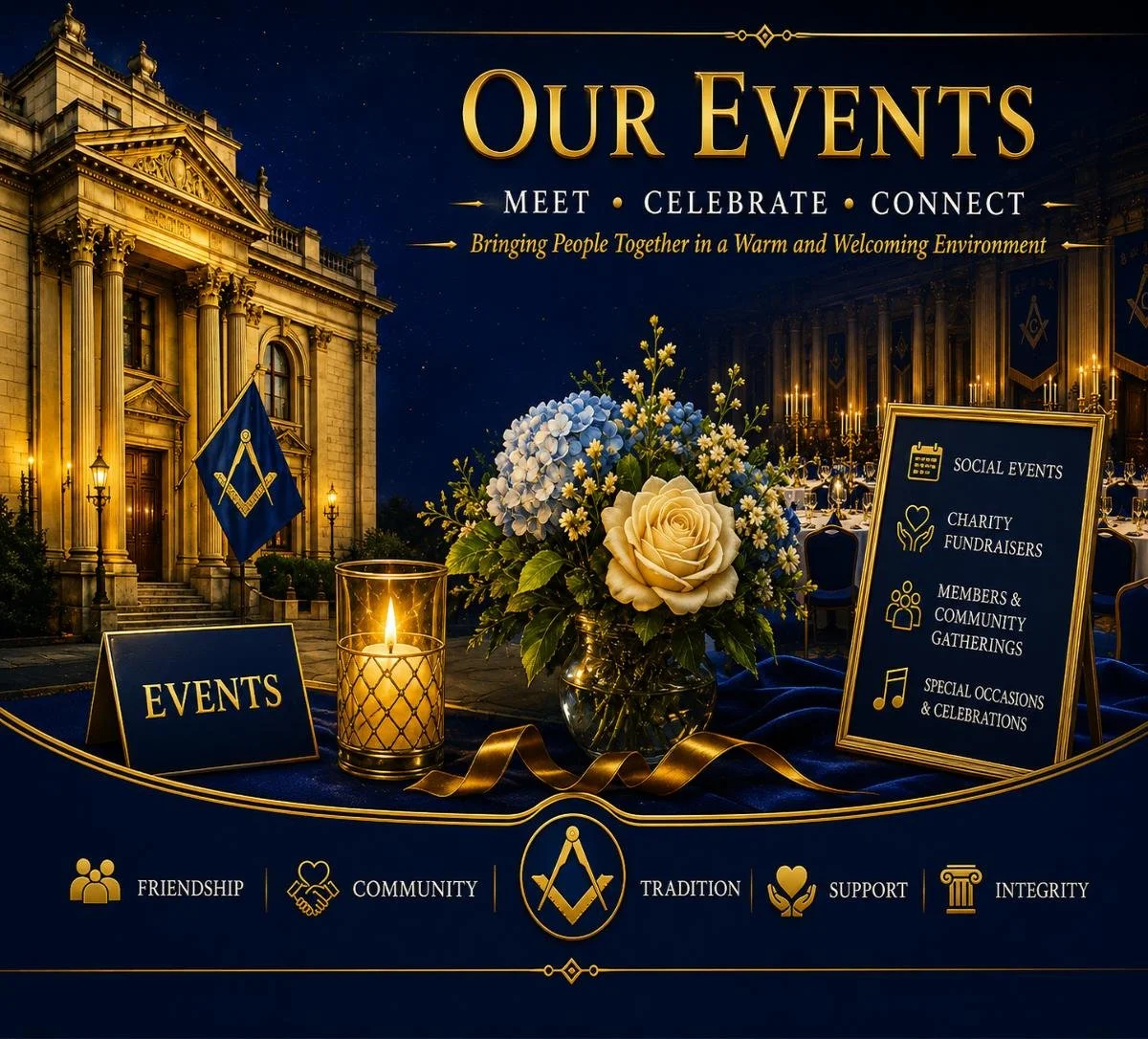 Our Events Banner Meet, Celebrate and Connect