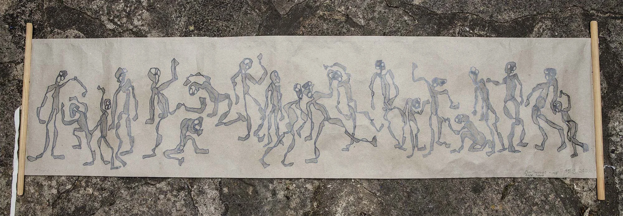  Scroll 2 - Siege , 2022, 35x150cm