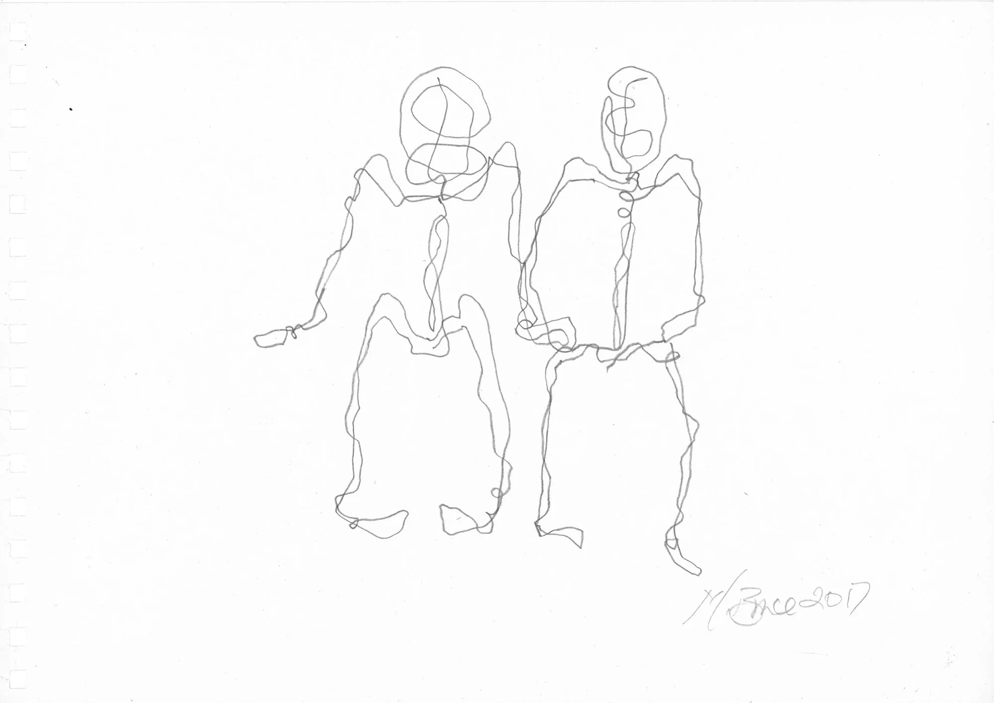  Continuous Line 1 , 2017, W29xH21cm