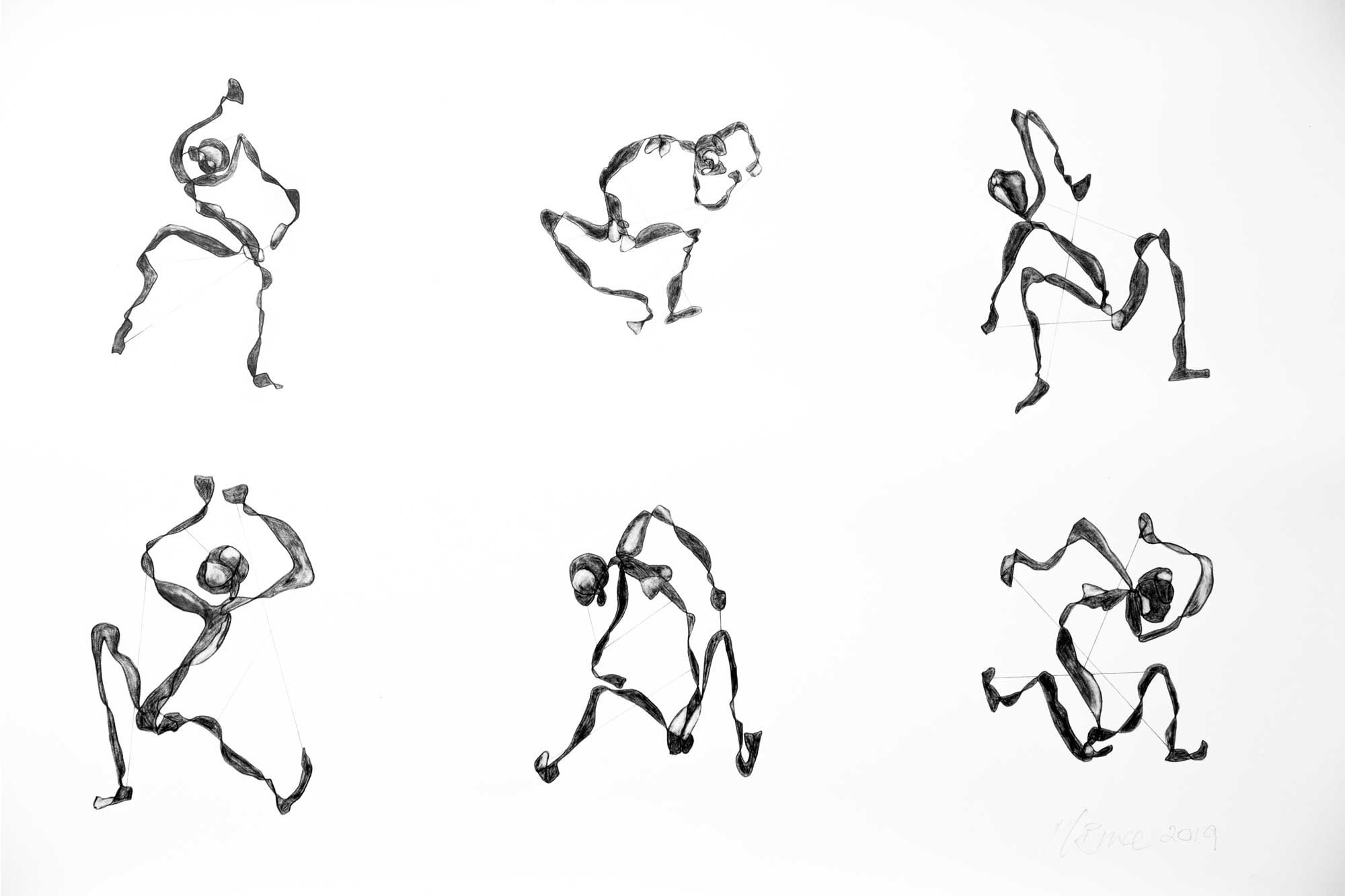  6 Figures , 2020, 60x45cm