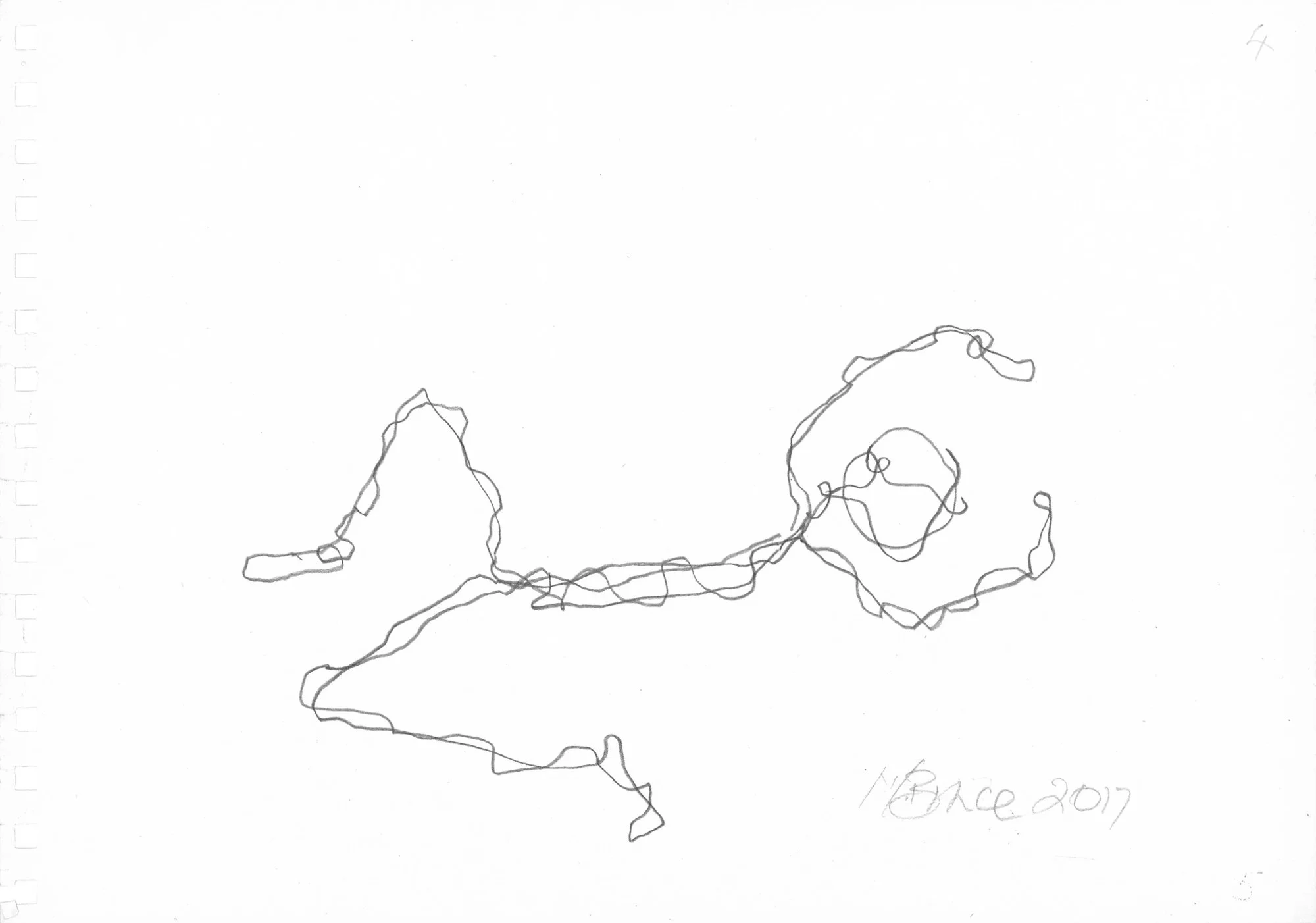  Continuous Line 2 , 2017, W29xH21cm