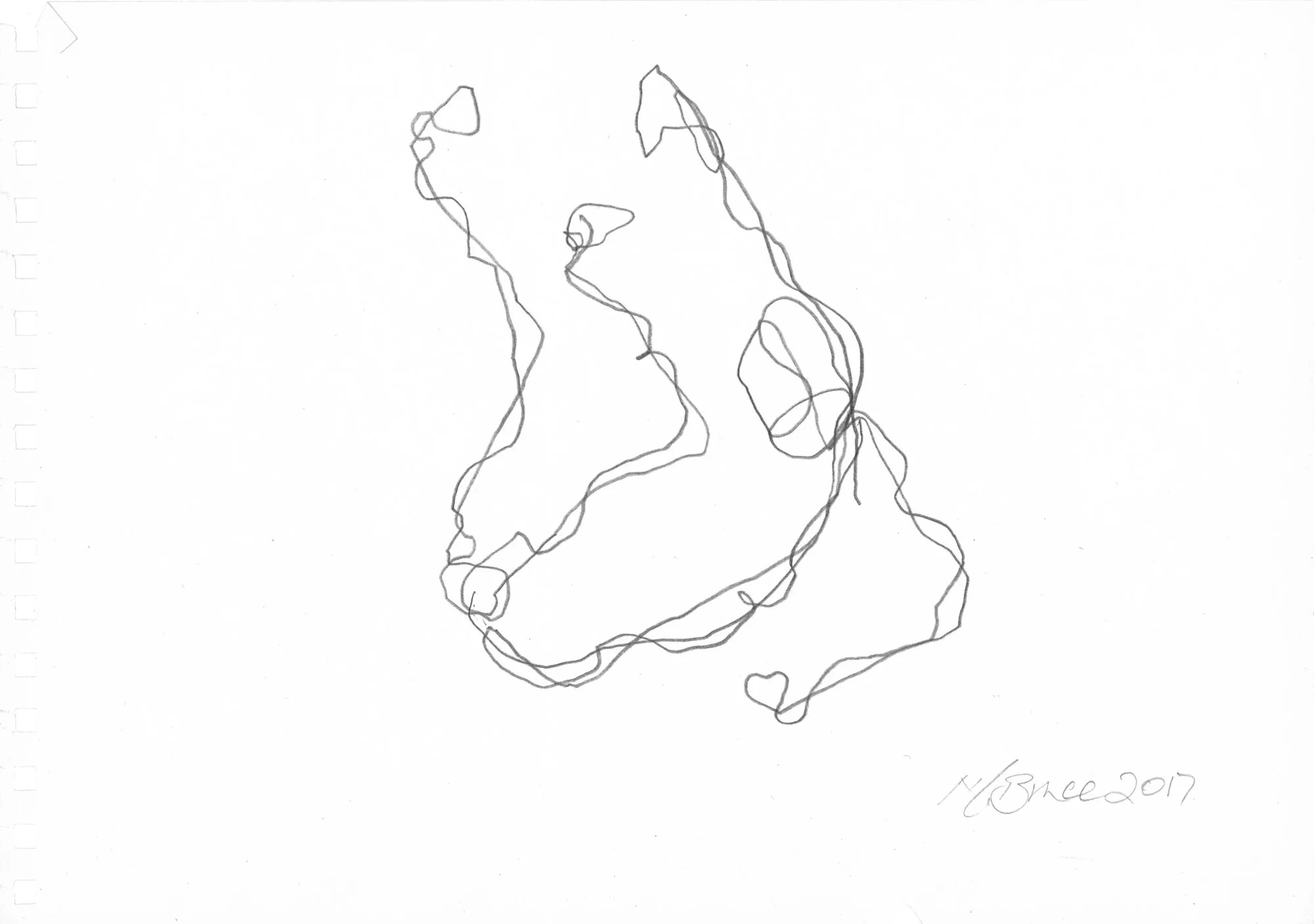  Continuous Line 3 , 2017, W29xH21cm