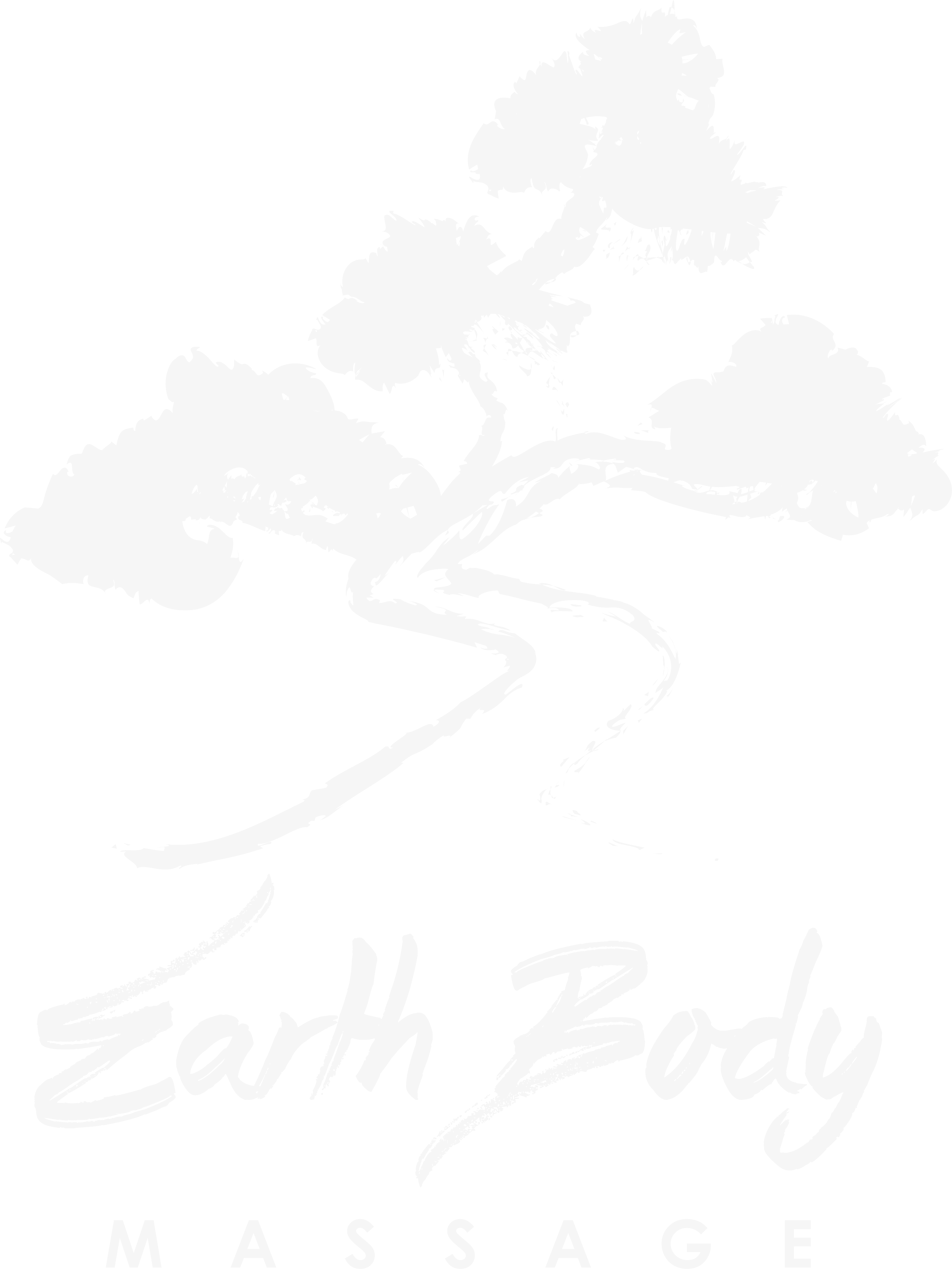 Earth Body Massage logo of a bonsai tree on a transparent background