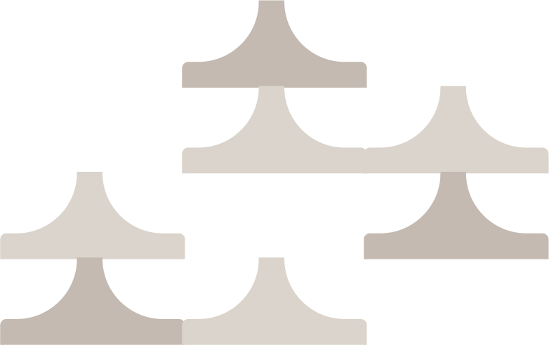 Abstract triangular, chevron-like pattern of interlocking shapes in tan, beige, and light brown colors.