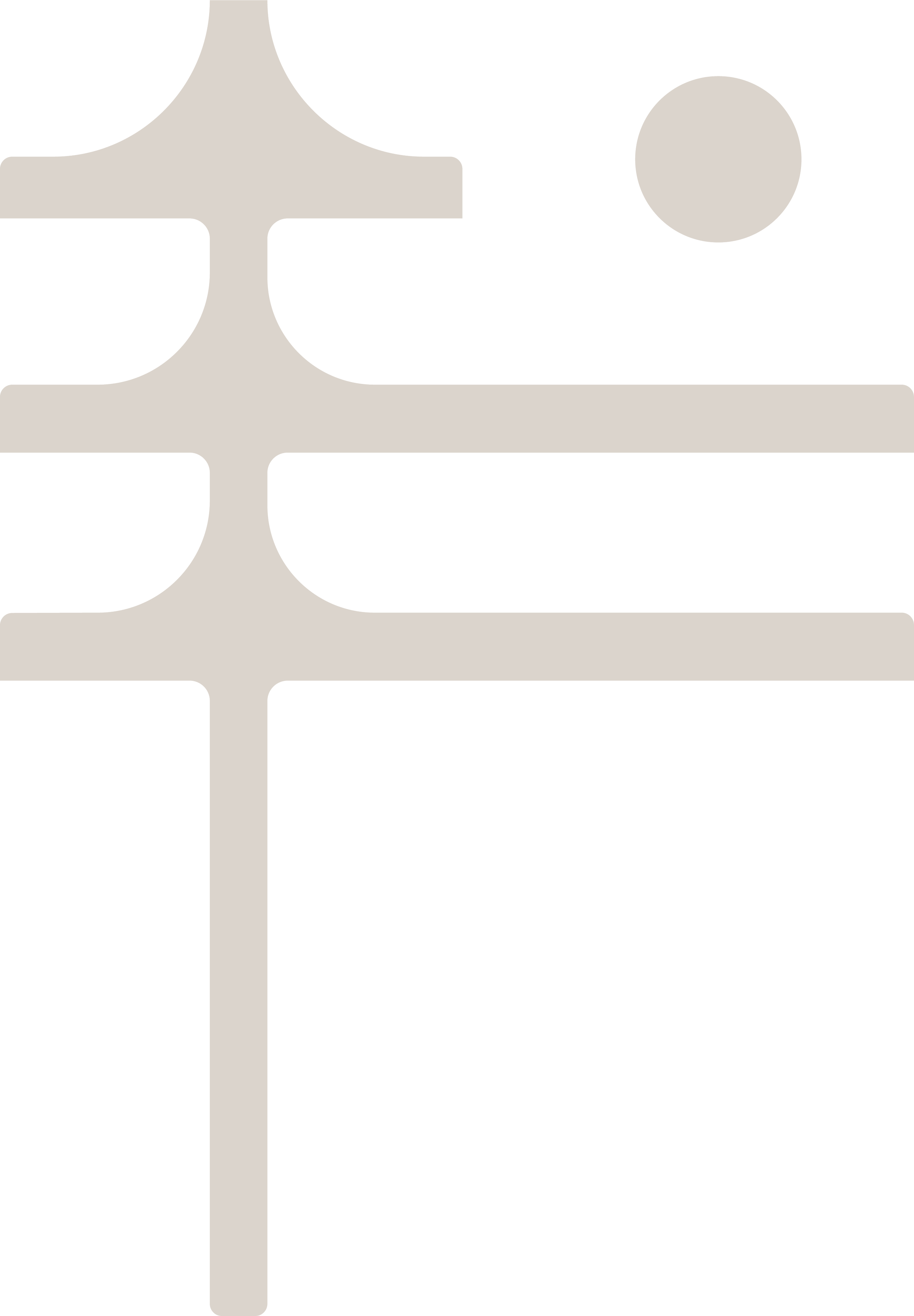 A tan, geometric graphic of a pine tree with a moon in the distance with a transparent background.