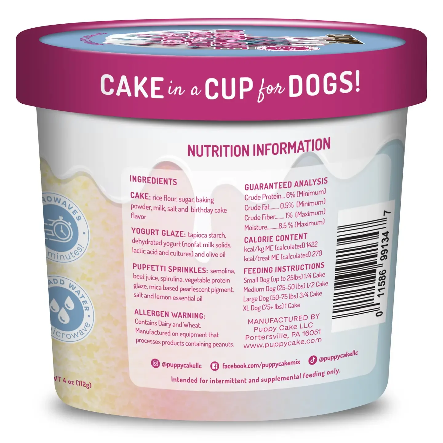Cuppy Cake - Microwave Dog Cake in A Cup