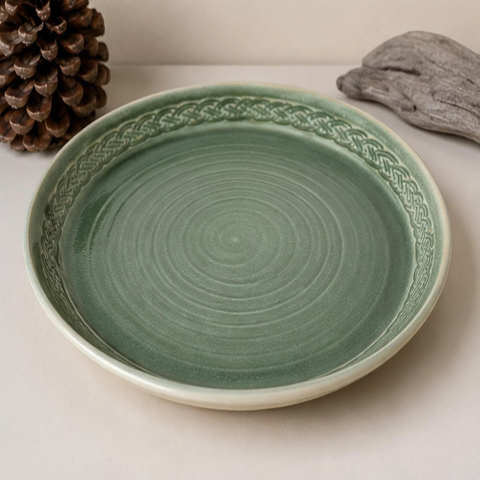 Sage Celtic Knot Serving Platter / Plate
