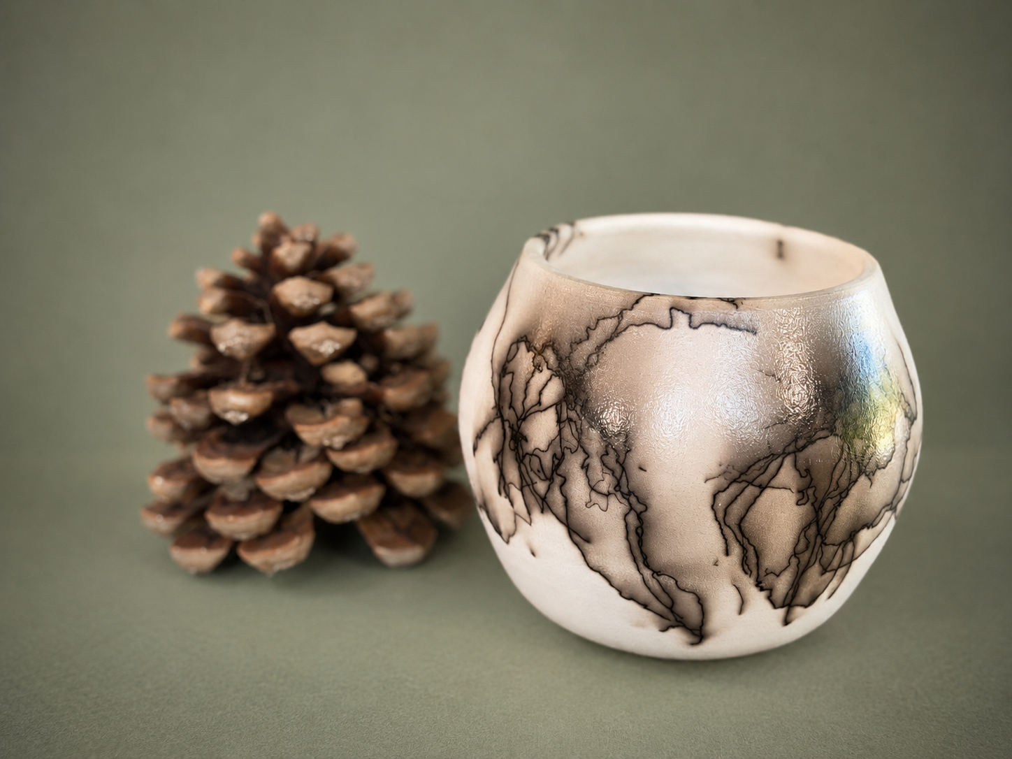 Horsehair Raku Vessel 009