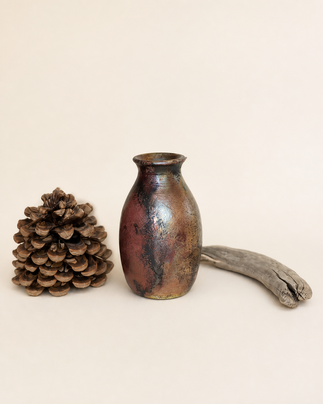 Raku Amber Vase