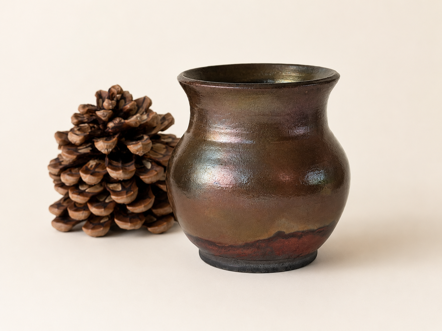 Raku Vessel — Bronze & Earth