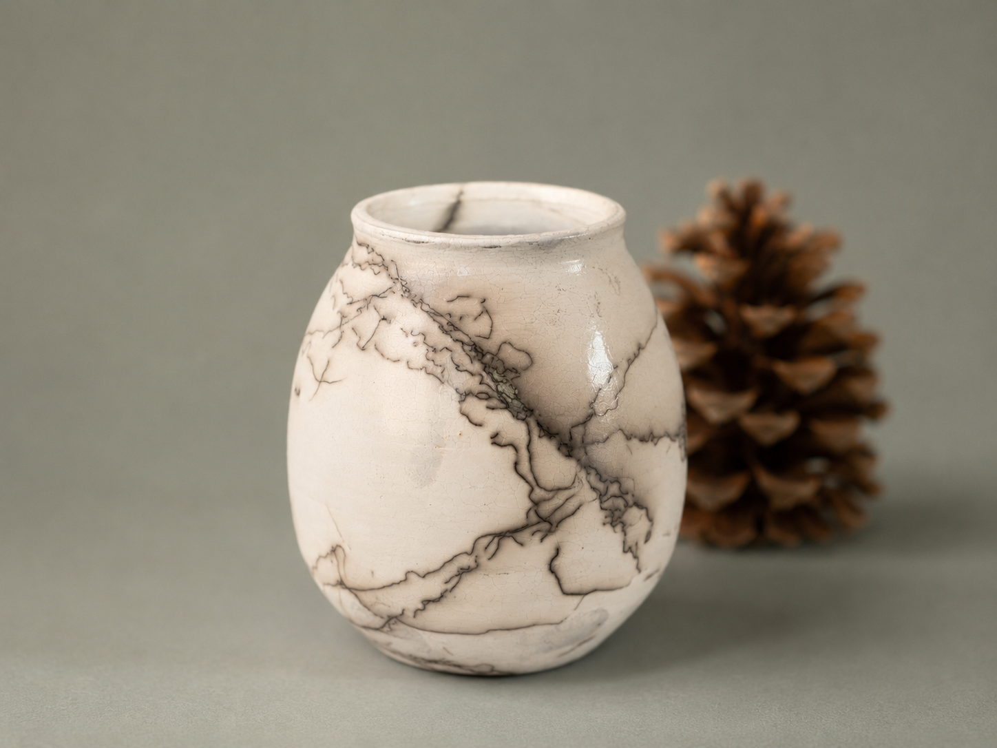 Horsehair Raku Vessel 004