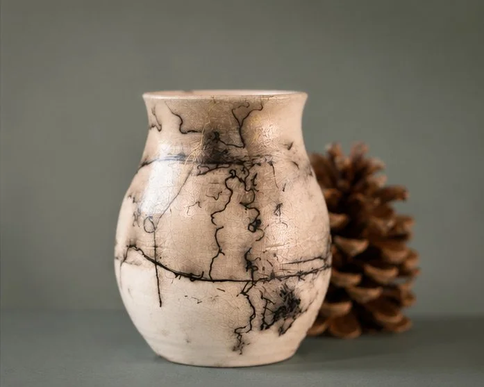 Kintsugi Horsehair Raku Vessel 001