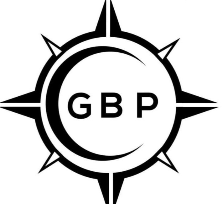 Black and white logo with a compass and the letters 'GBP' in the center.
