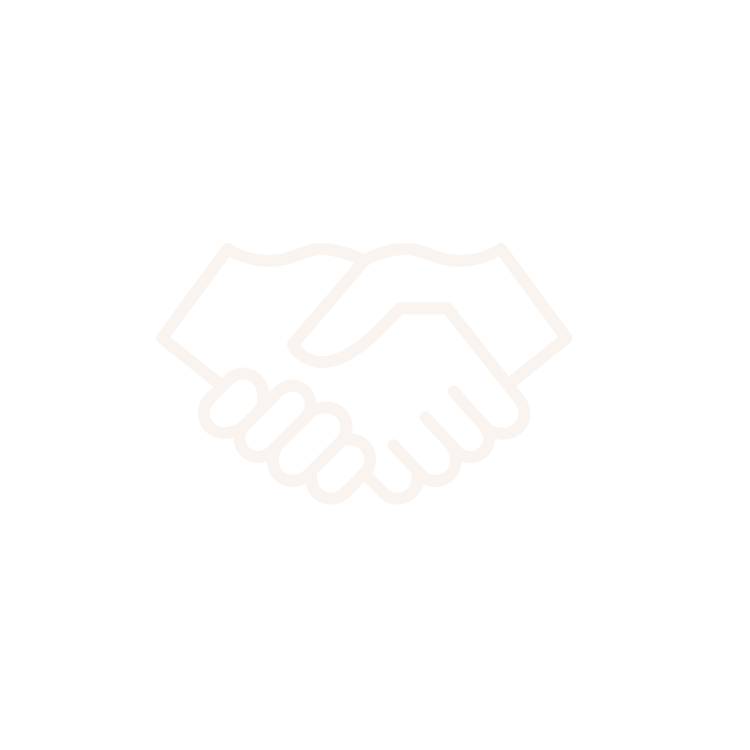 Outline of two hands shaking.
