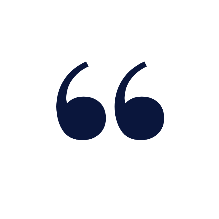 Quotation marks symbol with a black background and blue quotation marks in the center.