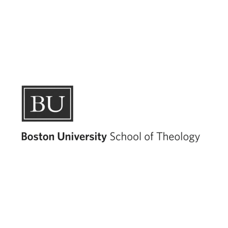 Logo of Boston University School of Theology featuring the initials 'BU' in a box above the full name.