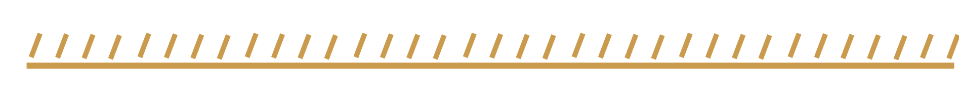 A black and gold diagonal-striped caution tape overlay at the top of the image, with a gold horizontal line running beneath it.