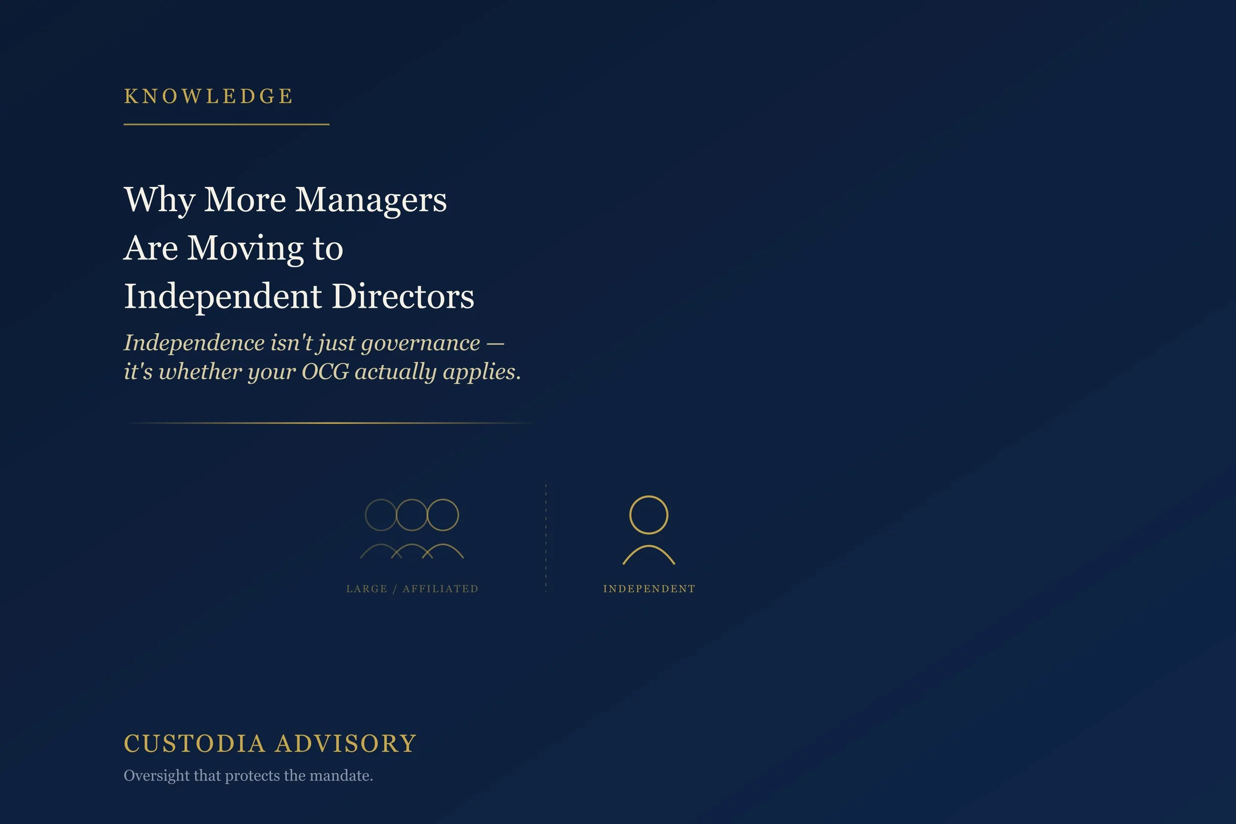 Why More Managers Are Moving to Independent Director &amp; Share Trustee Service Providers 