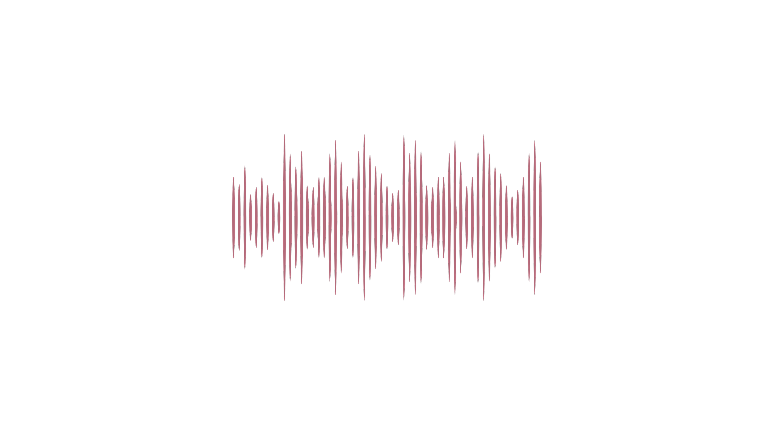 Sound wave visualization with pink peaks on a black background.
