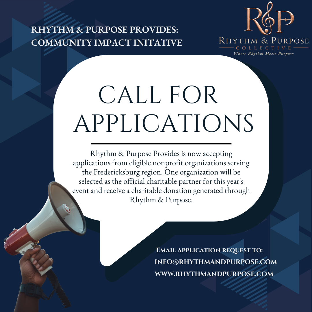 Rhythm and Purpose Provides call for nonprofit applications flyer